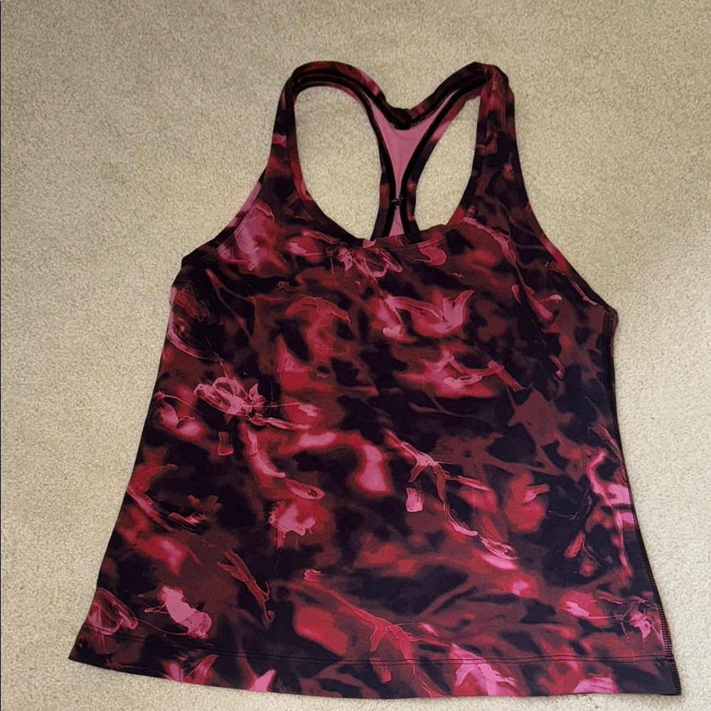 Lululemon Pink and Black Racerback Tank Top